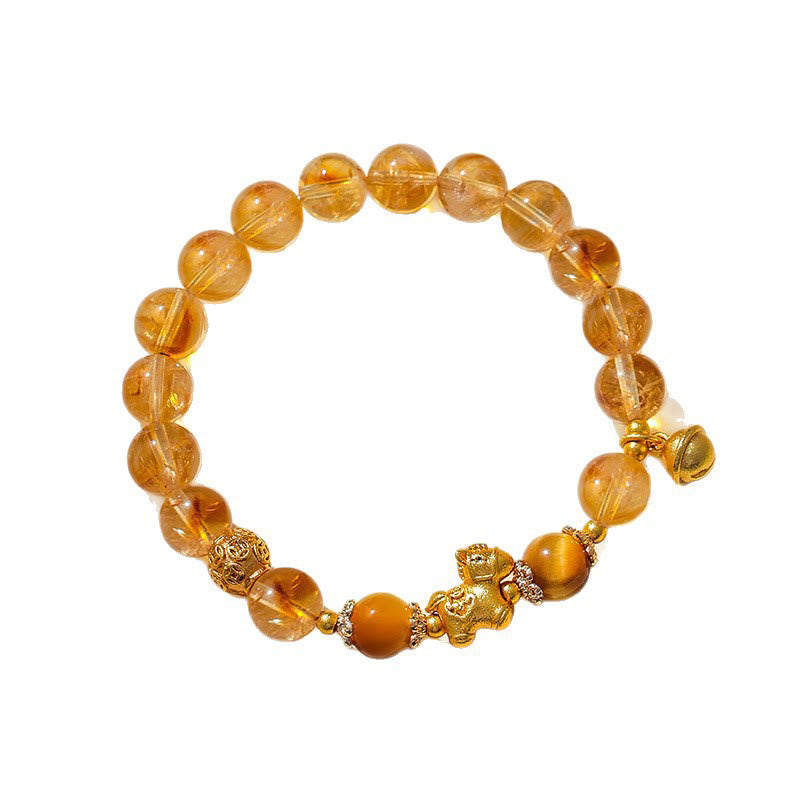 Bracciale di protezione in quarzo fragola con cristallo rosa citrino da 8 mm "Anno del cavallo" di Buddha Stones - image 3