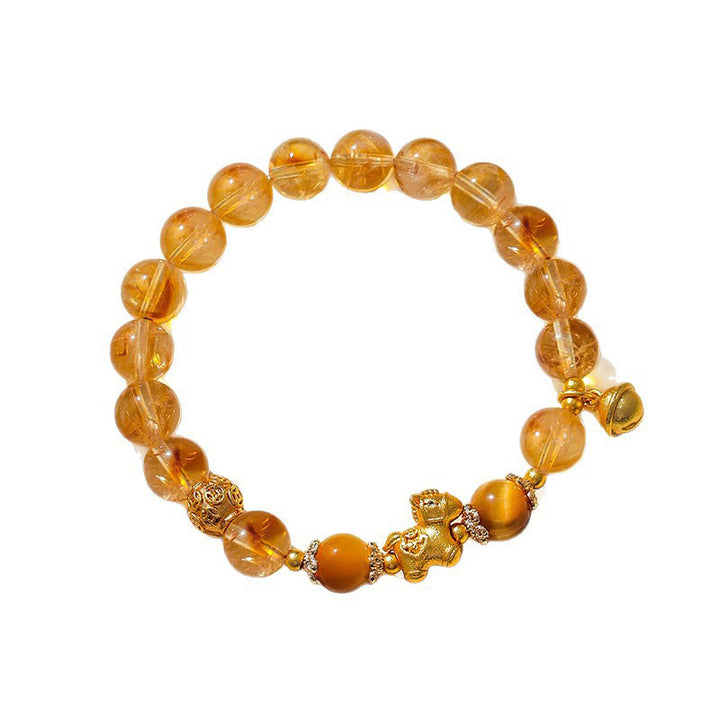 Bracciale di protezione in quarzo fragola con cristallo rosa citrino da 8 mm "Anno del cavallo" di Buddha Stones - image 3