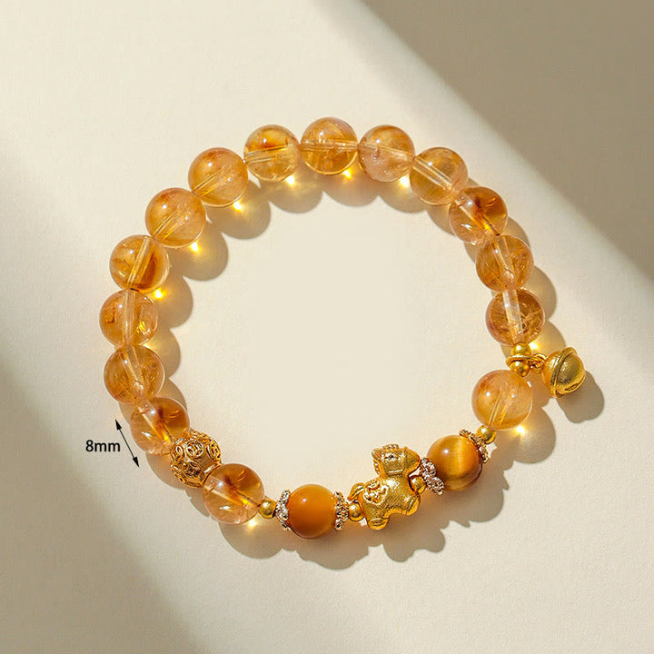 Bracciale di protezione in quarzo fragola con cristallo rosa citrino da 8 mm "Anno del cavallo" di Buddha Stones - image 2