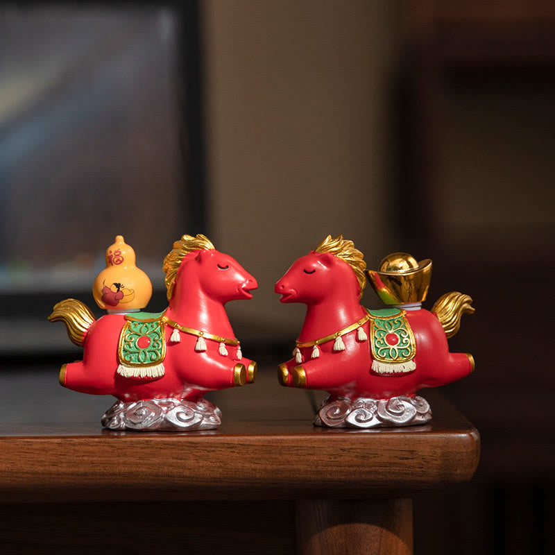 Buddha Stones Zodiaco cinese Anno del cavallo Carattere Fu Prosperità Decorazione della casa - image 22
