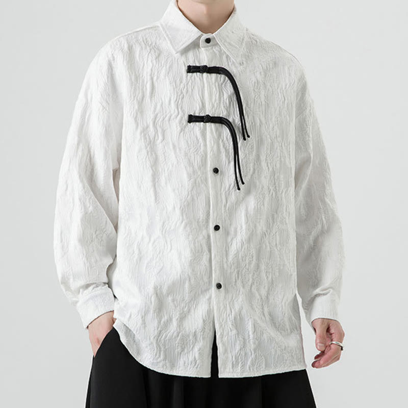 Giacca da uomo a maniche lunghe con motivo a foglie e bottoni a rana, motivo Buddha Stones - image 22