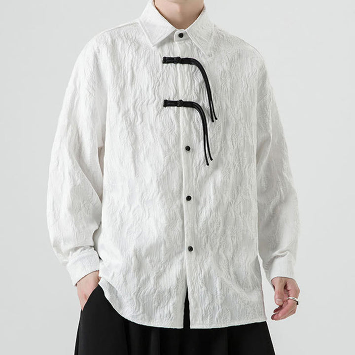 Giacca da uomo a maniche lunghe con motivo a foglie e bottoni a rana, motivo Buddha Stones - image 22