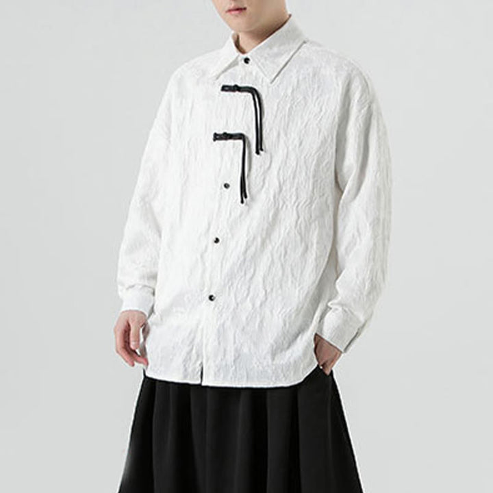 Giacca da uomo a maniche lunghe con motivo a foglie e bottoni a rana, motivo Buddha Stones - image 24