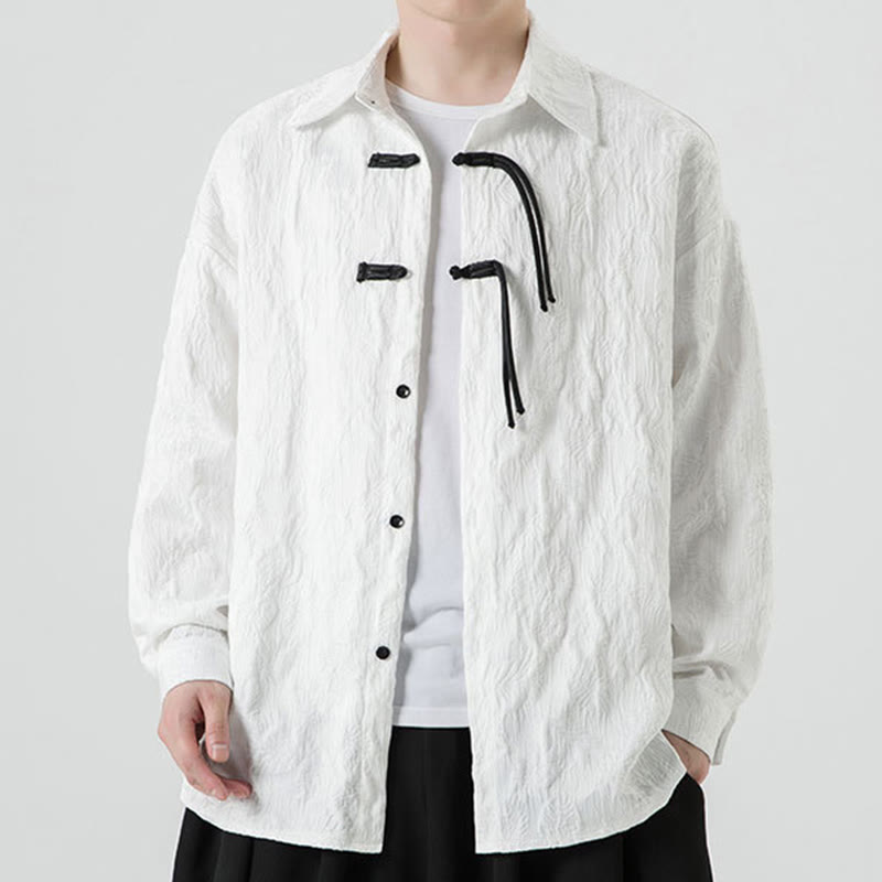 Giacca da uomo a maniche lunghe con motivo a foglie e bottoni a rana, motivo Buddha Stones - image 20