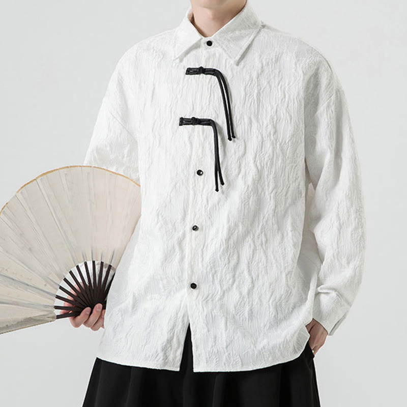 Giacca da uomo a maniche lunghe con motivo a foglie e bottoni a rana, motivo Buddha Stones - image 23