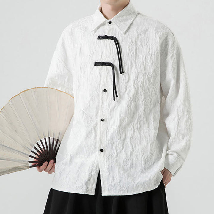 Giacca da uomo a maniche lunghe con motivo a foglie e bottoni a rana, motivo Buddha Stones - image 23