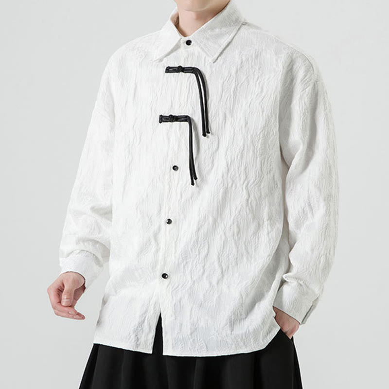 Giacca da uomo a maniche lunghe con motivo a foglie e bottoni a rana, motivo Buddha Stones - image 21