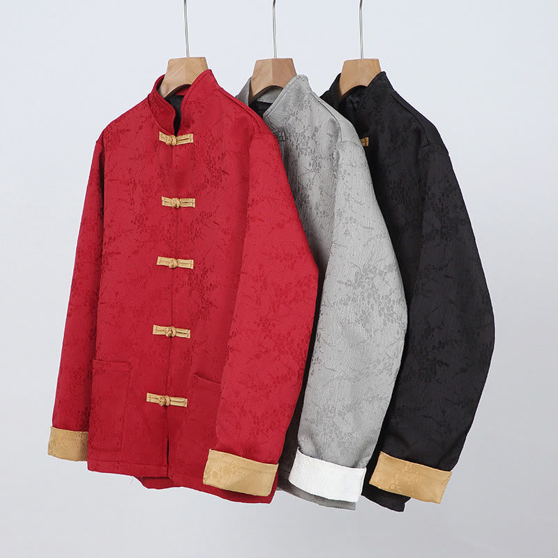 Giacca da uomo in cotone con maniche lunghe, collo alto, tasche e motivo Buddha Stones Jacquard - image 13