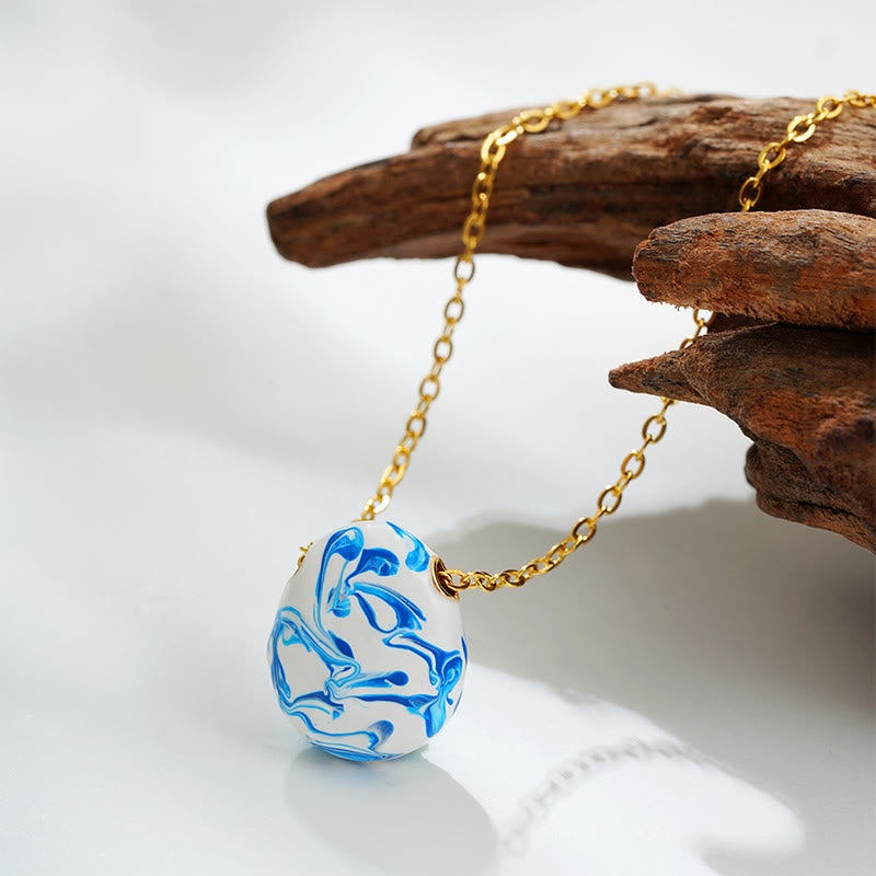 Collana con ciondolo a forma di goccia d'acqua, in rame e Buddha Stones, per la guarigione della ricchezza - Rame - image 0