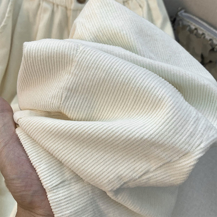 Pantaloni larghi in velluto a coste di cotone con tasche e elastico in vita, da donna, con motivo Buddha Stones - image 11