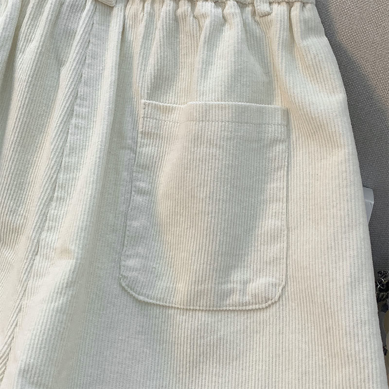 Pantaloni larghi in velluto a coste di cotone con tasche e elastico in vita, da donna, con motivo Buddha Stones - image 9