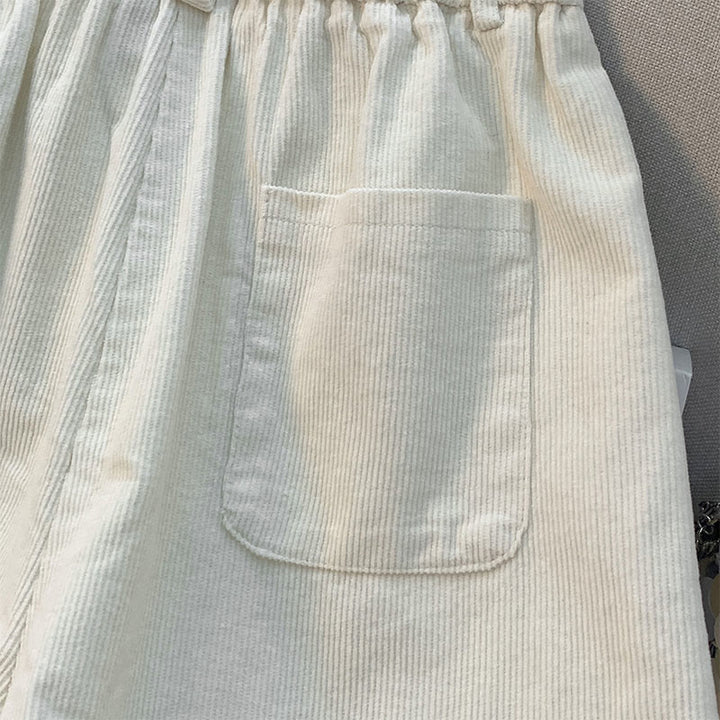 Pantaloni larghi in velluto a coste di cotone con tasche e elastico in vita, da donna, con motivo Buddha Stones - image 9