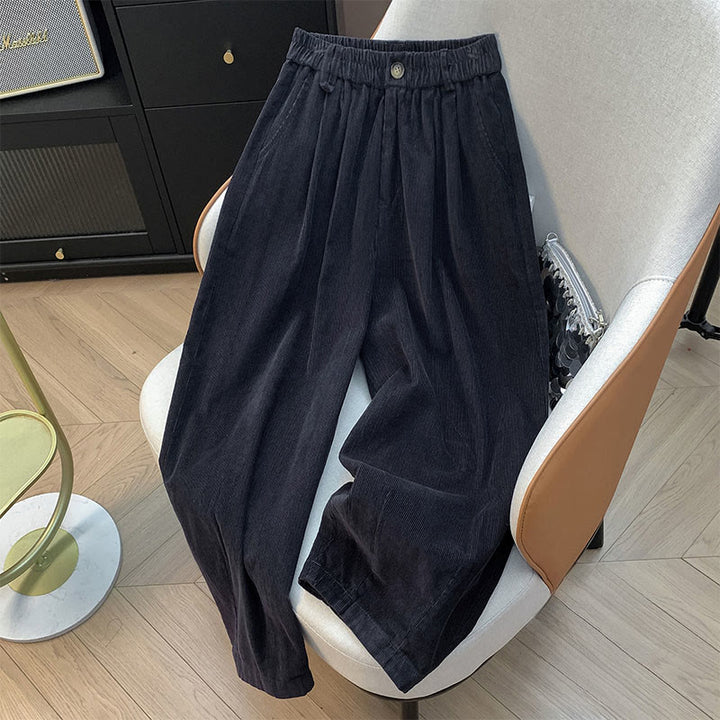 Pantaloni larghi in velluto a coste di cotone con tasche e elastico in vita, da donna, con motivo Buddha Stones - Grigio scuro - US8-10, UK/AU12-14, EU40-42 (2XL) - image 19