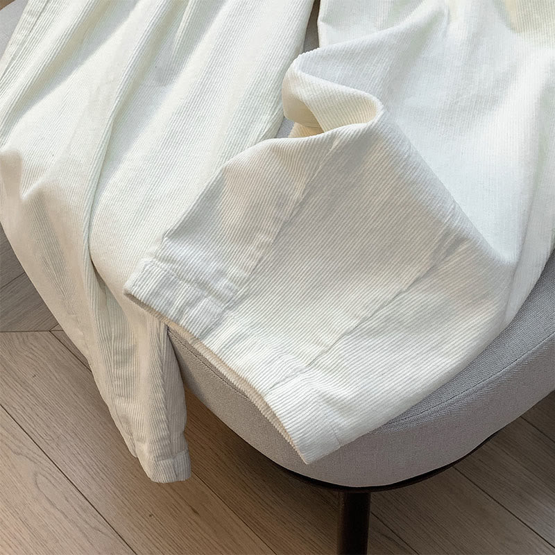 Pantaloni larghi in velluto a coste di cotone con tasche e elastico in vita, da donna, con motivo Buddha Stones - image 12