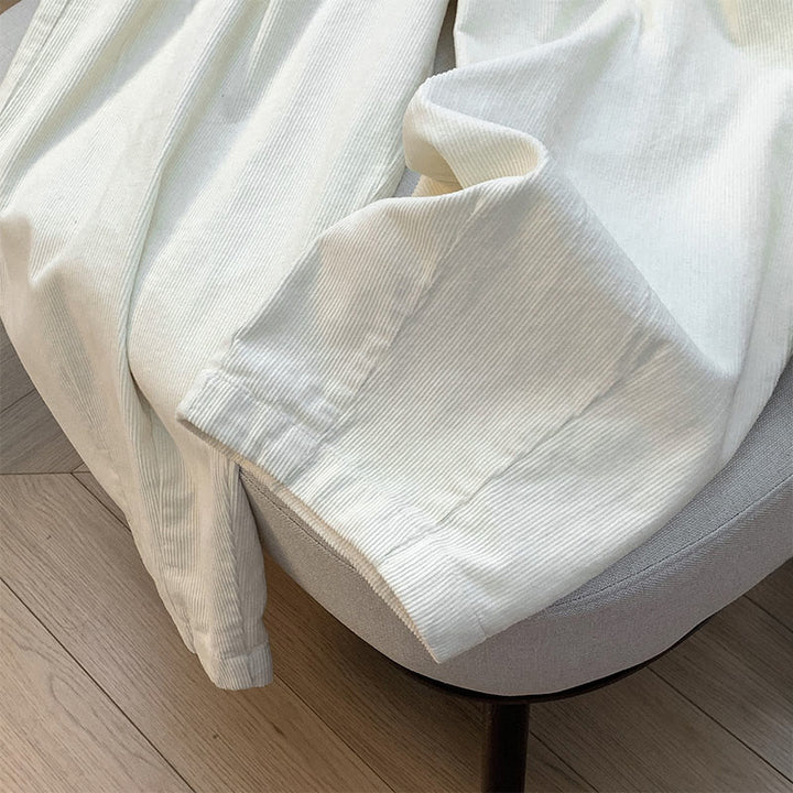 Pantaloni larghi in velluto a coste di cotone con tasche e elastico in vita, da donna, con motivo Buddha Stones - image 12