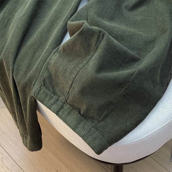 Pantaloni larghi in velluto a coste di cotone con tasche e elastico in vita, da donna, con motivo Buddha Stones - image 2