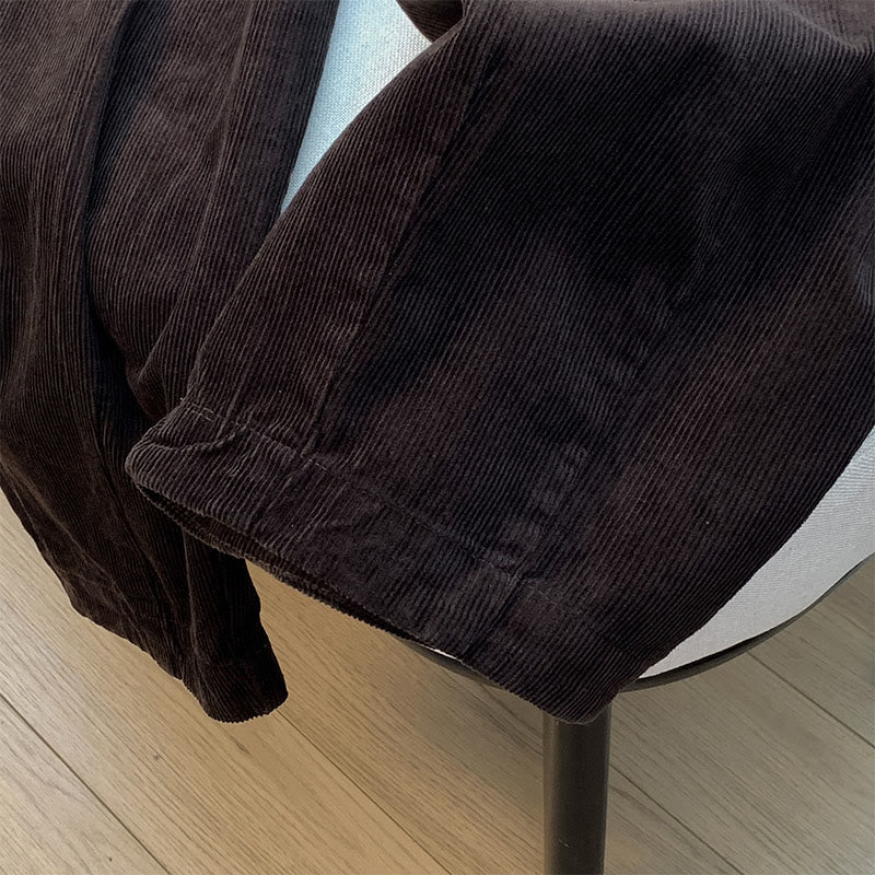 Pantaloni larghi in velluto a coste di cotone con tasche e elastico in vita, da donna, con motivo Buddha Stones - image 16