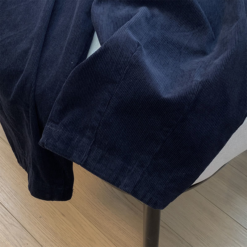 Pantaloni larghi in velluto a coste di cotone con tasche e elastico in vita, da donna, con motivo Buddha Stones - image 18