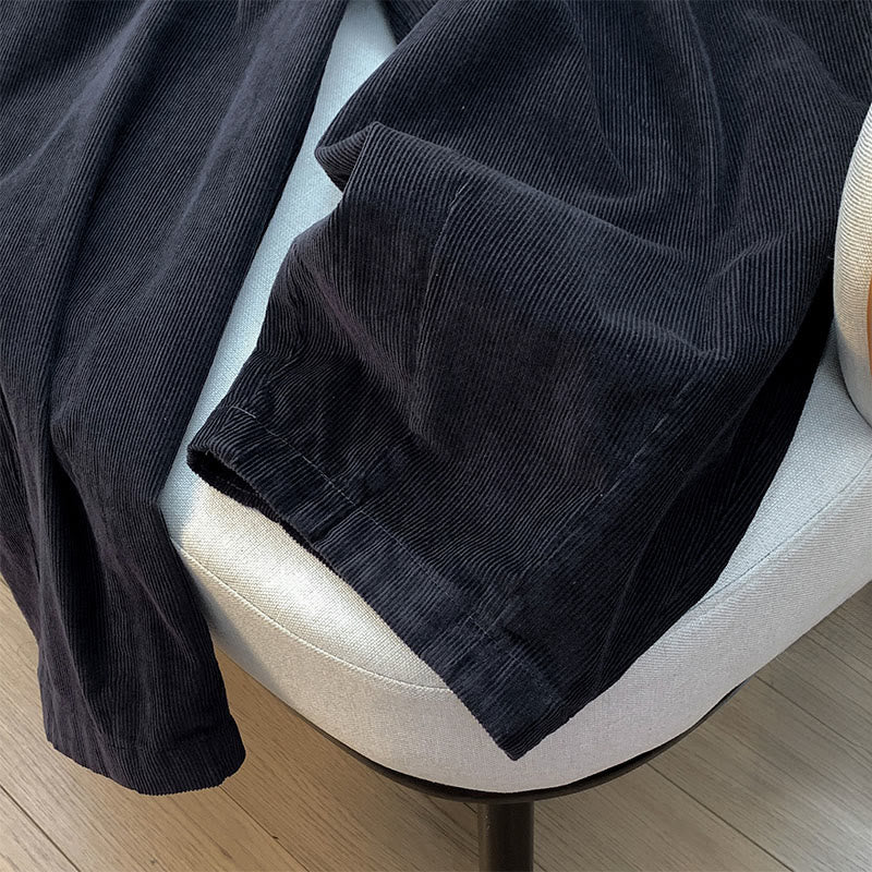 Pantaloni larghi in velluto a coste di cotone con tasche e elastico in vita, da donna, con motivo Buddha Stones - image 21