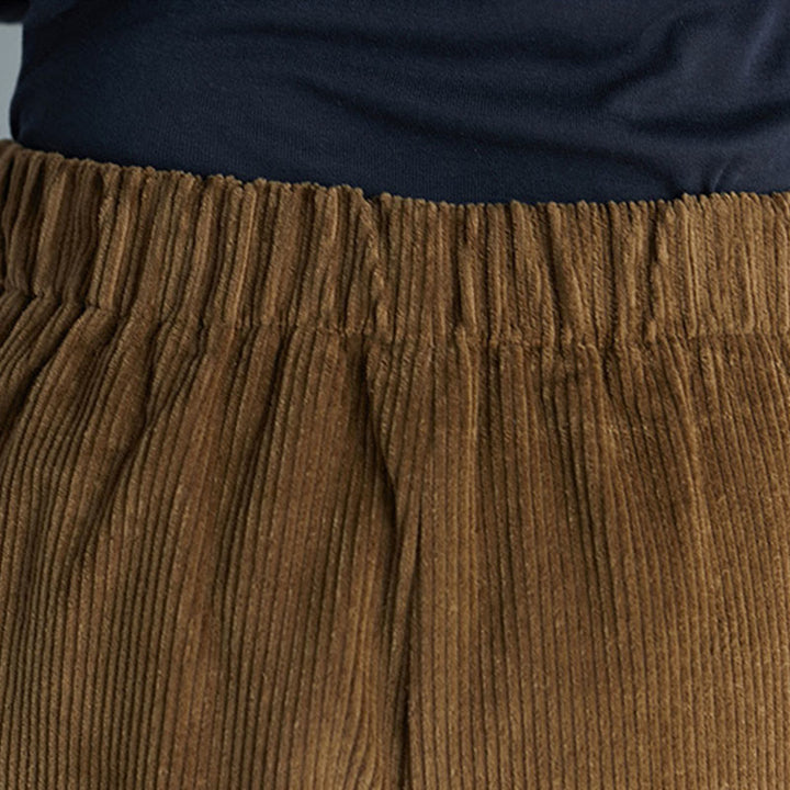 Pantaloni da donna in velluto a coste con tasche, gamba larga, cerniera laterale semplice, lunghezza 7-8 , Buddha Stones - image 6