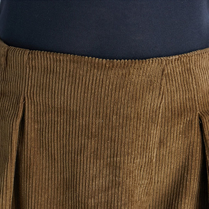 Pantaloni da donna in velluto a coste con tasche, gamba larga, cerniera laterale semplice, lunghezza 7-8 , Buddha Stones - image 8