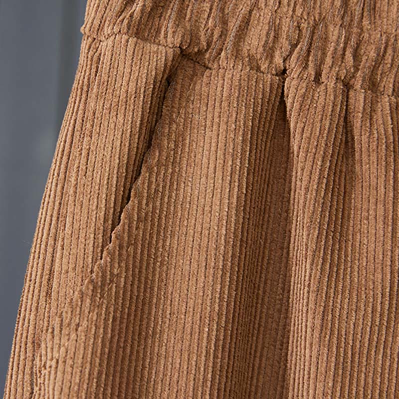 Pantaloni harem da donna in velluto a coste di cotone con tasche, modello Buddha Stones Peru, colore: verde - image 3