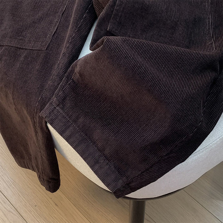 Pantaloni harem in velluto a coste di cotone con coulisse e tasche, da donna, Buddha Stones, autunnali, in tinta unita - image 2