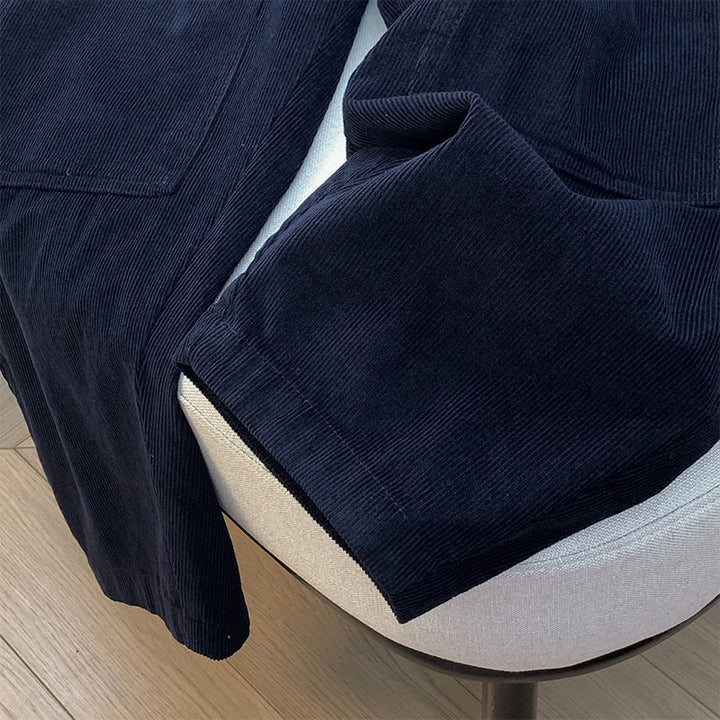 Pantaloni harem in velluto a coste di cotone con coulisse e tasche, da donna, Buddha Stones, autunnali, in tinta unita - image 5