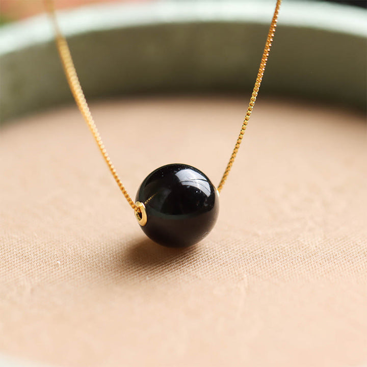 Collana con ciondolo Buddha Stones in argento sterling 925 con perline rotonde in ambra e fiducia in se stessi - image 2