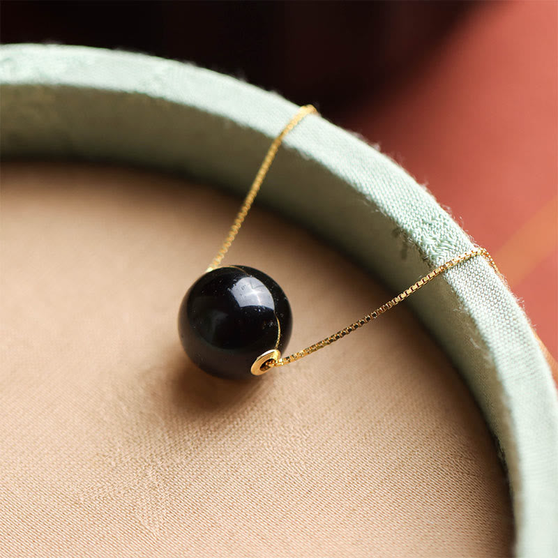 Collana con ciondolo Buddha Stones in argento sterling 925 con perline rotonde in ambra e fiducia in se stessi - image 1