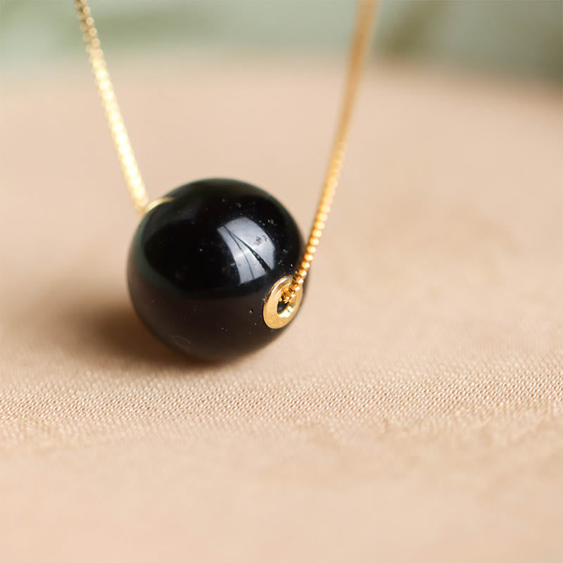 Collana con ciondolo Buddha Stones in argento sterling 925 con perline rotonde in ambra e fiducia in se stessi - image 3