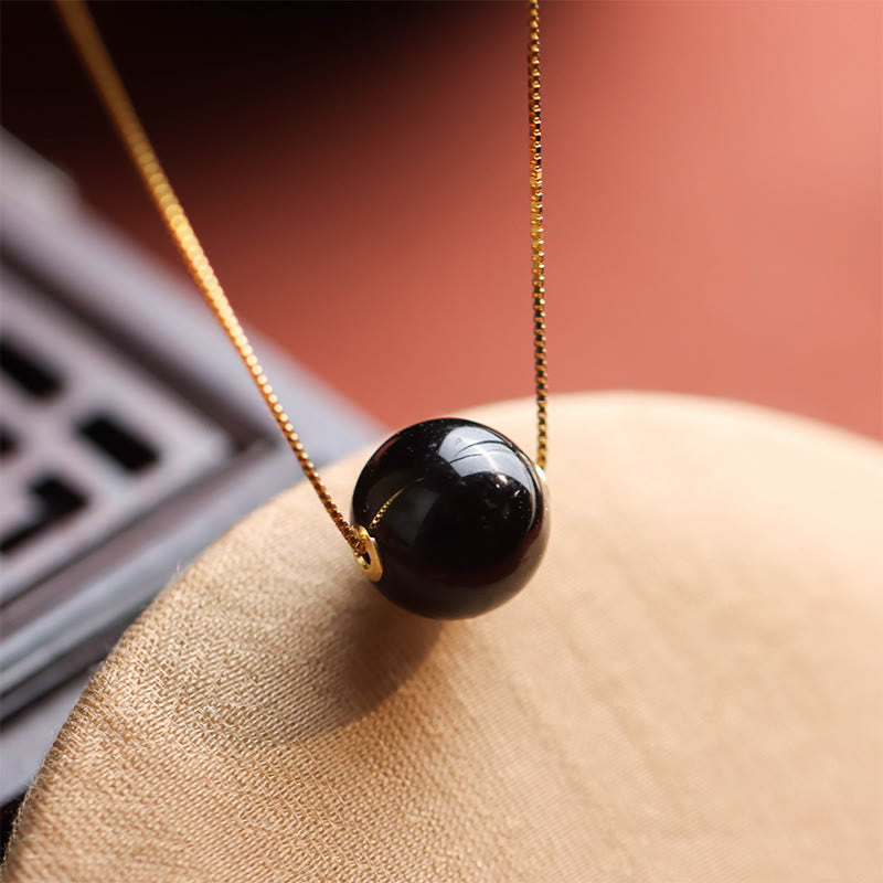 Collana con ciondolo Buddha Stones in argento sterling 925 con perline rotonde in ambra e fiducia in se stessi - Ambra e argento sterling 925 - image 0