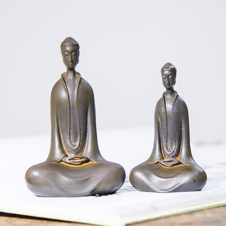 Buddha Stones Fatto a Mano Buddha Sakyamuni Polvere di Ferro Ruggine Statua in Resina Decorazione per la Casa - image 24