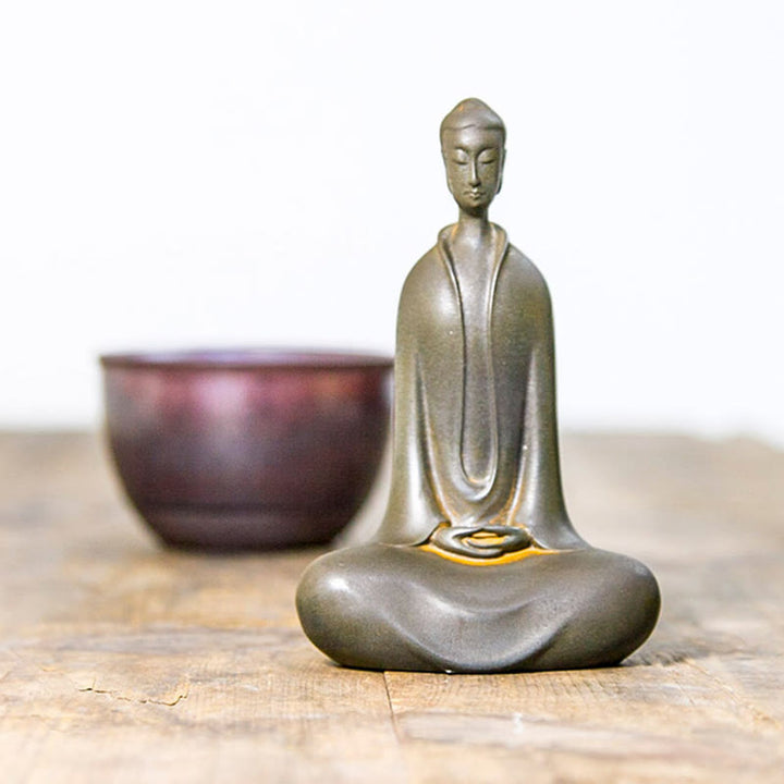 Buddha Stones Fatto a Mano Buddha Sakyamuni Polvere di Ferro Ruggine Statua in Resina Decorazione per la Casa - image 17