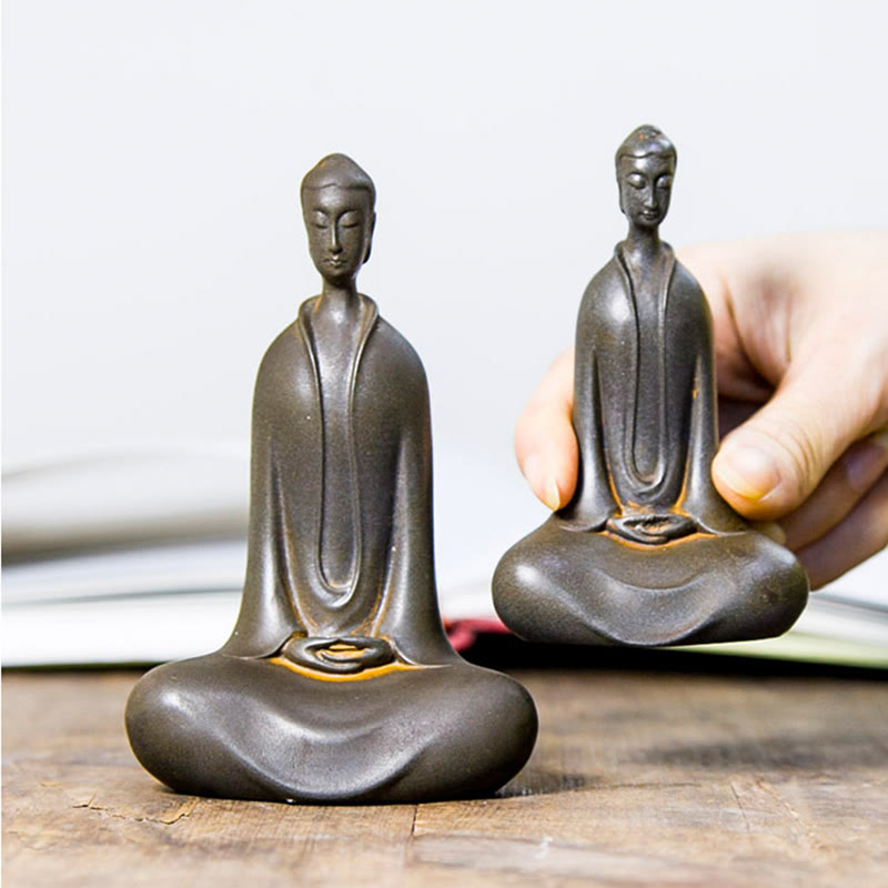 Buddha Stones Fatto a Mano Buddha Sakyamuni Polvere di Ferro Ruggine Statua in Resina Decorazione per la Casa - image 25