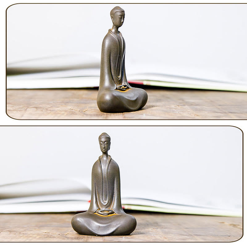 Buddha Stones Fatto a Mano Buddha Sakyamuni Polvere di Ferro Ruggine Statua in Resina Decorazione per la Casa - image 21