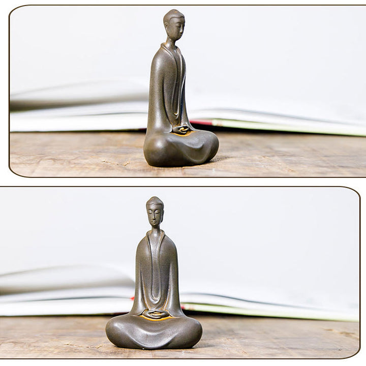 Buddha Stones Fatto a Mano Buddha Sakyamuni Polvere di Ferro Ruggine Statua in Resina Decorazione per la Casa - image 21