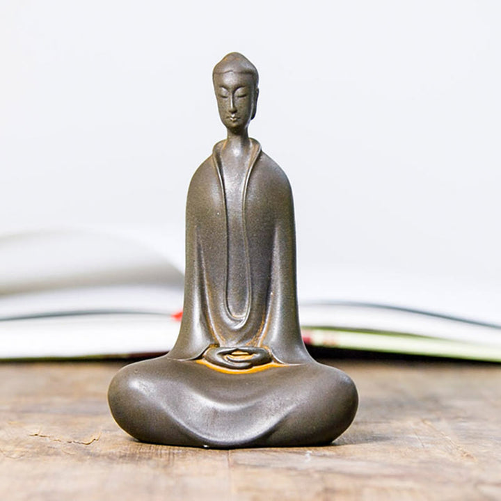 Buddha Stones Fatto a Mano Buddha Sakyamuni Polvere di Ferro Ruggine Statua in Resina Decorazione per la Casa - image 19
