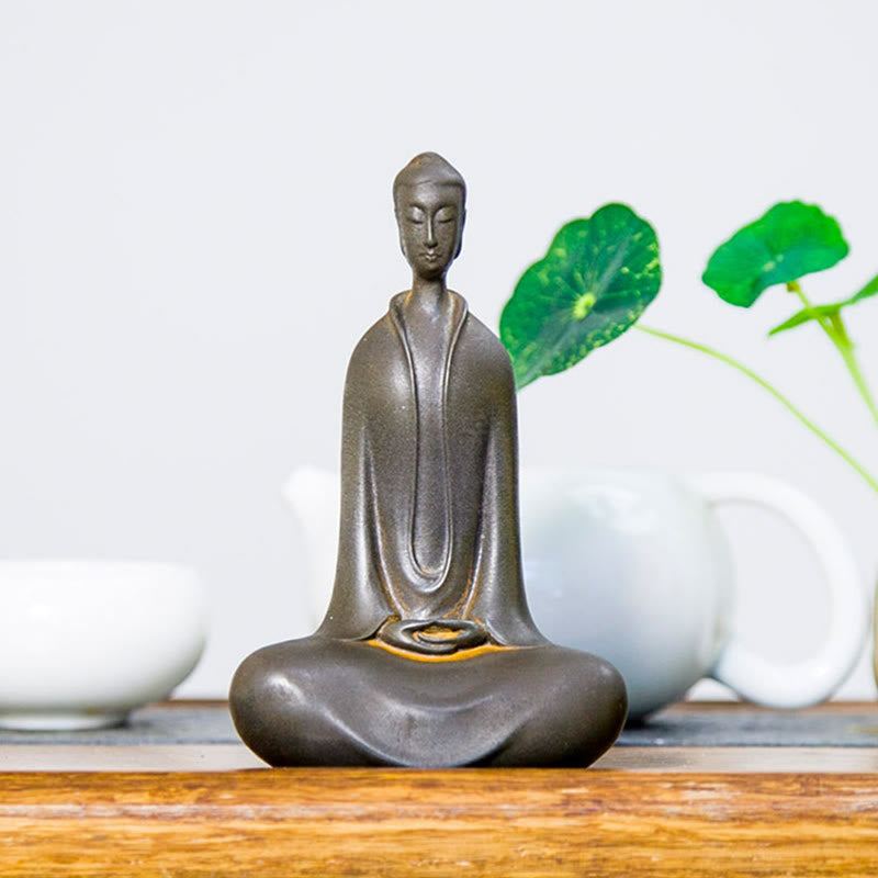 Buddha Stones Fatto a Mano Buddha Sakyamuni Polvere di Ferro Ruggine Statua in Resina Decorazione per la Casa - image 15