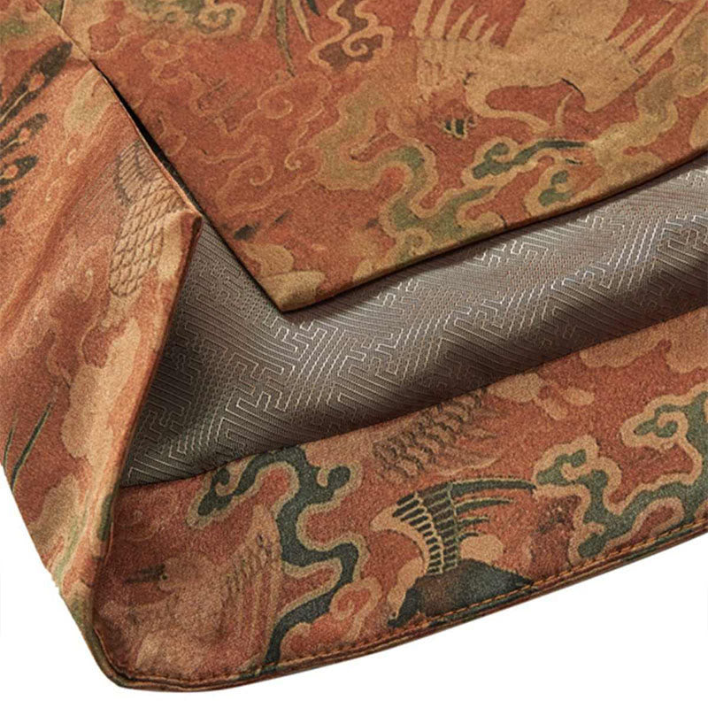 Giacca da uomo a maniche lunghe con motivo "Fenice Nuvole di Buon Auspicio" in seta di gelso 100% Buddha Stones, 30 momme - image 8