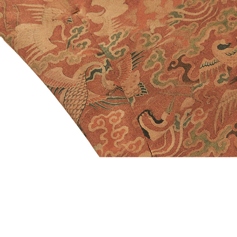 Giacca da uomo a maniche lunghe con motivo "Fenice Nuvole di Buon Auspicio" in seta di gelso 100% Buddha Stones, 30 momme - image 10