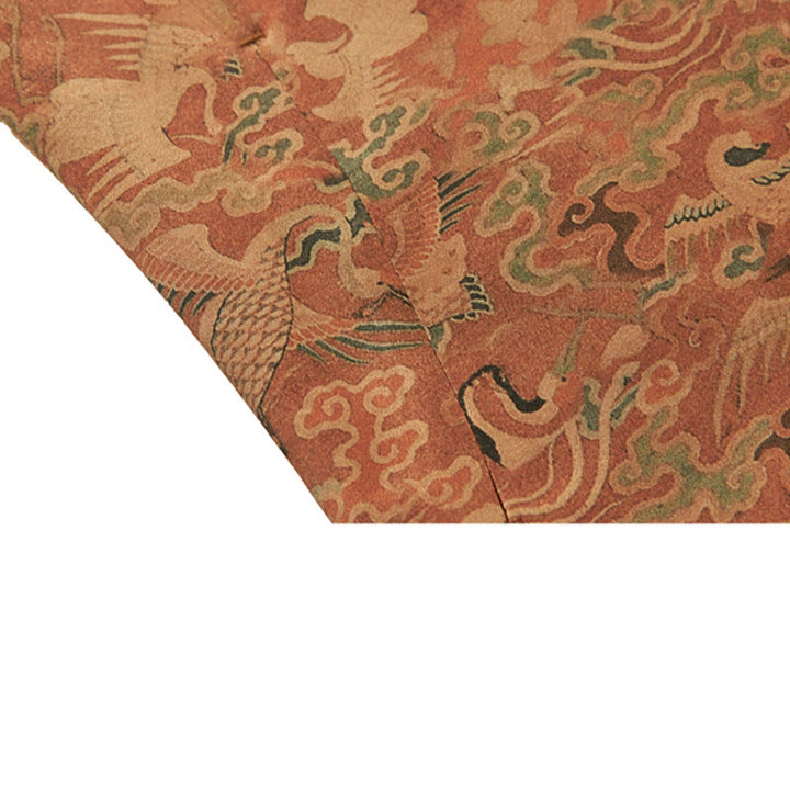 Giacca da uomo a maniche lunghe con motivo "Fenice Nuvole di Buon Auspicio" in seta di gelso 100% Buddha Stones, 30 momme - image 10