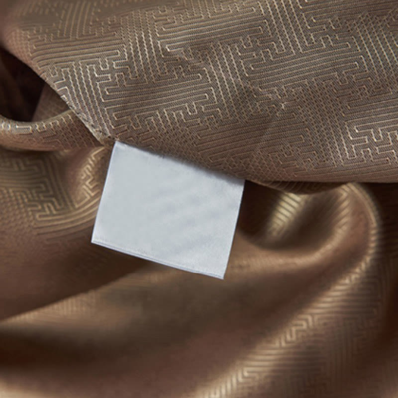 Giacca da uomo a maniche lunghe con motivo "Fenice Nuvole di Buon Auspicio" in seta di gelso 100% Buddha Stones, 30 momme - image 13