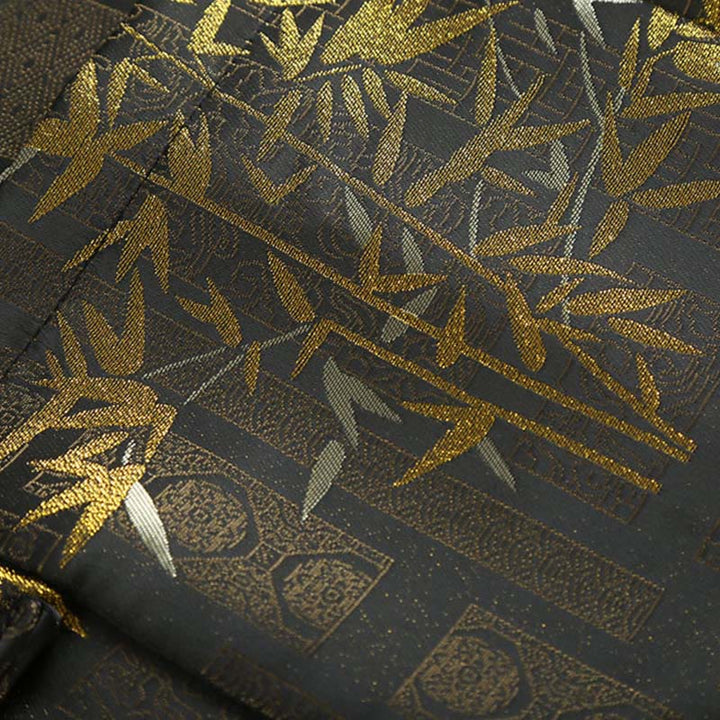 Giacca da uomo a maniche lunghe con bottoni a rana in jacquard di bambù dorato Buddha Stones con tasche - image 9