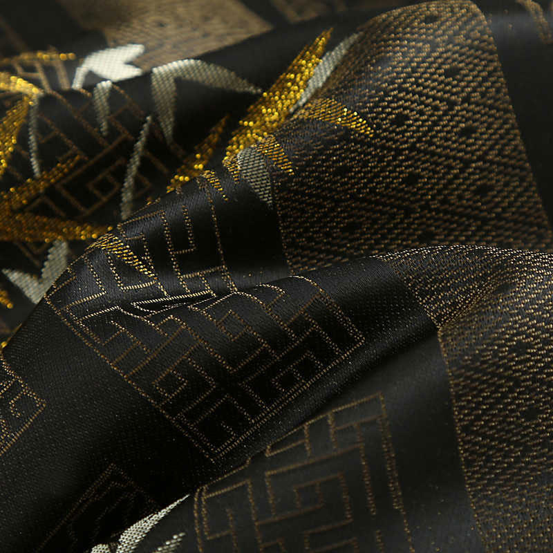 Giacca da uomo a maniche lunghe con bottoni a rana in jacquard di bambù dorato Buddha Stones con tasche - image 12