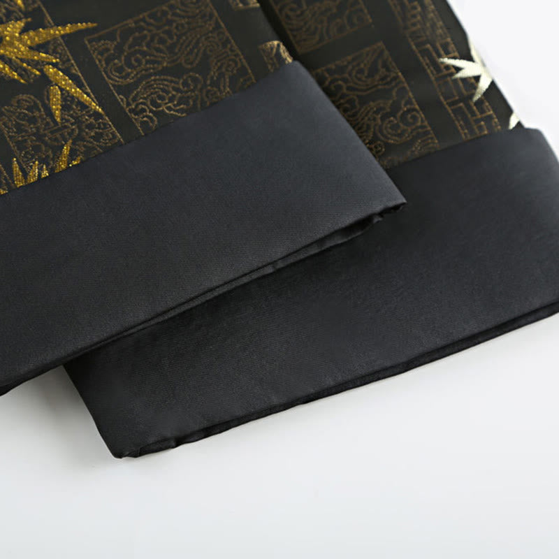 Giacca da uomo a maniche lunghe con bottoni a rana in jacquard di bambù dorato Buddha Stones con tasche - image 10