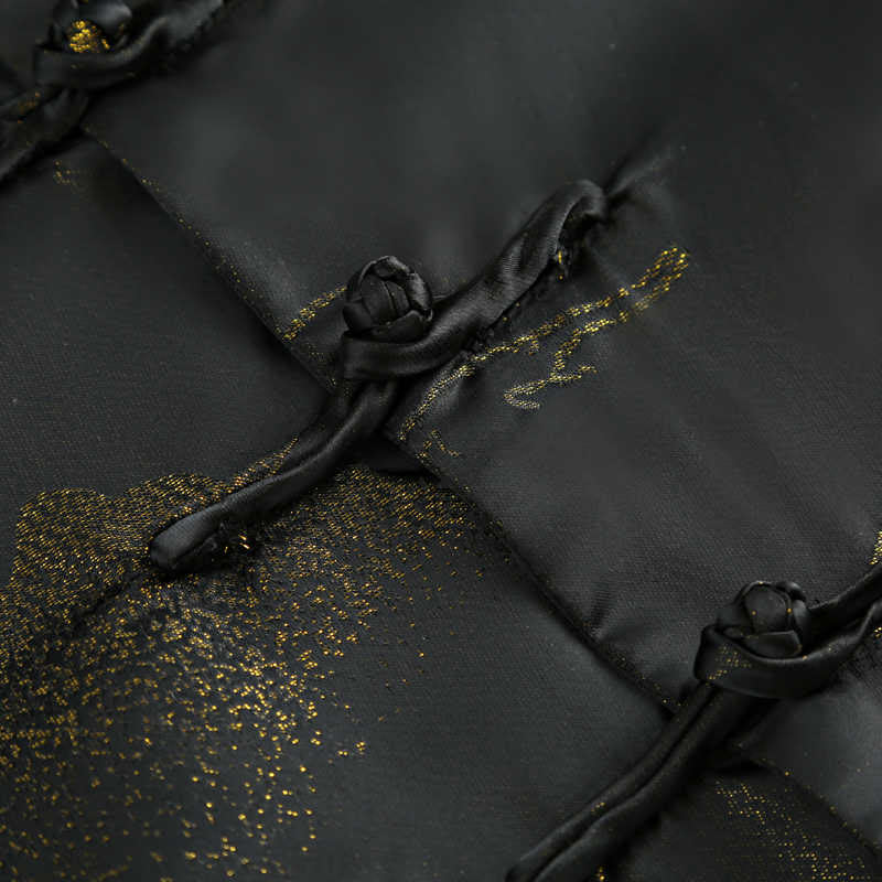 Giacca da uomo a maniche lunghe con bottoni a forma di rana, tinta in oro Buddha Stones e tasche - image 7