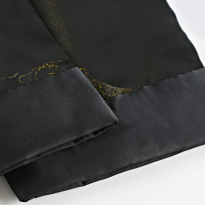 Giacca da uomo a maniche lunghe con bottoni a forma di rana, tinta in oro Buddha Stones e tasche - image 8