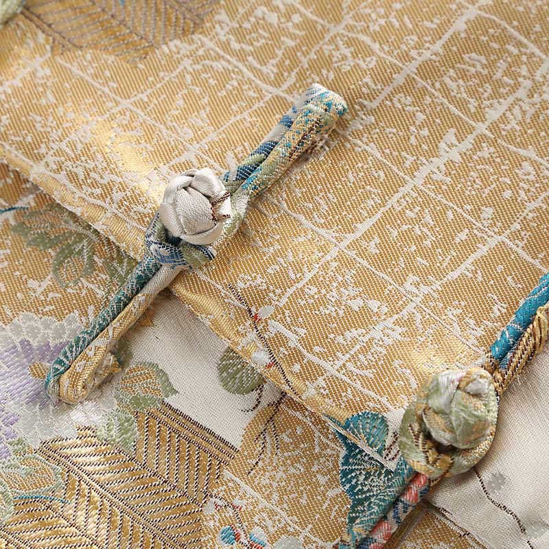 Giacca da uomo a maniche lunghe con bottoni a rana, motivo : Buddha Stones Mandarin Duck Peony Flower e tasche - image 10