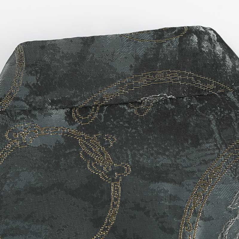 Giacca da uomo a maniche lunghe con bottoni a forma di rana e tasche, motivo Buddha Stones Kirin Mountains - image 4